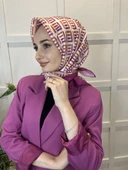 Quare Kristal Eşarp, Çizgi Desenli 01067  FUŞYA thumbnail 2