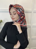 Quare Rayon Tivil Eşarp Desenli Rayon Eşarp 1070  SİYAH FUŞYA - 2