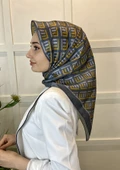 Quare Kristal Eşarp, Çizgi Desenli 01067  KOYU GRİ - 3