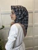Quare Kristal Eşarp, Çizgi Desenli 01067  AÇIK KAHVE - 3