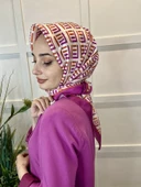 Quare Kristal Eşarp, Çizgi Desenli 01067  FUŞYA thumbnail 3