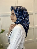 Quare Kristal Eşarp, Çizgi Desenli 01067  LACİVERT thumbnail 3