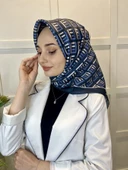 Quare Kristal Eşarp, Çizgi Desenli 01067  LACİVERT thumbnail 2