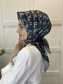 Quare Kristal Eşarp, Çizgi Desenli 01067  KOYU İNDİGO - 3