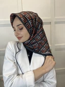 Quare Kristal Eşarp, Çizgi Desenli 01067  SİYAH thumbnail 2