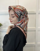 Quare Rayon Tivil Eşarp Desenli Rayon Eşarp 1070  VİZON - 2
