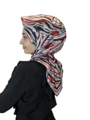 Quare Rayon Tivil Eşarp Desenli Rayon Eşarp 1070  GRİ - 1