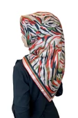 Quare Rayon Tivil Eşarp Desenli Rayon Eşarp 1070  VİZON - 1