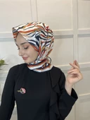 Quare Rayon Tivil Eşarp Desenli Rayon Eşarp 1070  HARDAL - 2