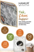 Yıkanabilir Puf Tabure Kılıfı Tak-Çıkar-Değiştir-Yenile Orta Sehpa Kılıfı By Letta Gri - 4