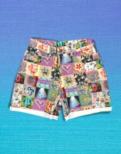 Premium Hawaii Full Printed Kadın Şort - 1