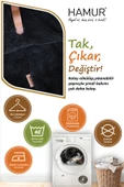 Yıkanabilir Puf Tabure Kılıfı Tak-Çıkar-Değiştir-Yenile Orta Sehpa Kılıfı Kc Teddy Siyah - 4