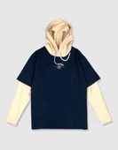 SikSilk Allure Erkek Geçmeli Kapşpnlu Uzun Kollu Tişört - 1
