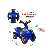 UJ Toys Uzaktan Kumandalı Akülü Atv 6v Safari 2-4 Yaş Mavi - 1