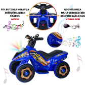 UJ Toys Uzaktan Kumandalı Akülü Atv 6v Safari 2-4 Yaş Mavi - 3