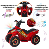 UJ Toys Uzaktan Kumandalı Akülü Atv 6v Safari 2-4 Yaş Kırmızı - 3