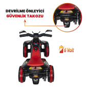 UJ Toys Uzaktan Kumandalı Akülü Atv 6v Safari 2-4 Yaş  Siyah - 4