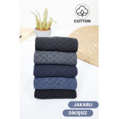 Erkek Çorap Cotton Dikişsiz Jakarlı Mevsimlik Uzun Çorap - 4