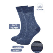Erkek Çorap Cotton Dikişsiz Jakarlı Mevsimlik Uzun Çorap - 6