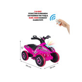 UJ Toys Uzaktan Kumandalı Akülü Atv 6v Safari 2-4 Yaş Pembe - 1
