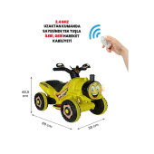 UJ Toys Thomas Uzaktan Kumandalı Akülü Araba Tren ATV 2-4 Yaş  Sarı - 1