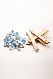 Ahşap Mum Fitili + Yapışkanlı Sehpa - 75 Adet ( 20mm x 150mm x 0,5mm ) thumbnail 3