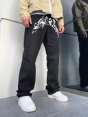 Premium Designer Words Baggy Kot Pantolon - 1