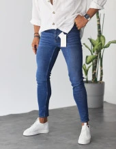 Premium Slim Fit Kot Mavi Pantolon - 1