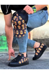 WG01 Kömür Kurukafa Baskılı Erkek Casual Ayakkabı thumbnail 2