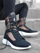 BA0600 Bağcıklı Siyah Kamuflaj Boksör Unisex Spor Postal Bot - 1