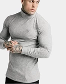 SikSilk Fırçalı Örgü Erkek Balıkçı Jumper Gri - 1