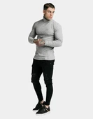 SikSilk Fırçalı Örgü Erkek Balıkçı Jumper Gri - 2