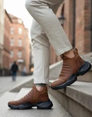 BA0401 Bağcıksız Rahat Yüksek Taban Taba Erkek Spor Yarım Bilek Bot thumbnail 2