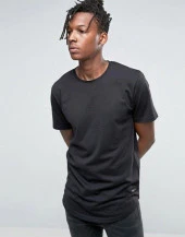 Bpm Long Line Basic Erkek Tişört Siyah - 1