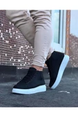 WG032 Siyah Bağcıklı Sneakers  Yarım Bilek Bot thumbnail 3