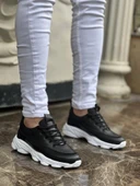 KB-707 Siyah Cilt Yüksek Taban Bağcıklı Günlük Erkek Ayakkabı thumbnail 2