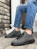 BA0331 Bağcıklı Erkek Yüksek Taban Füme Cilt  Spor Ayakkabı thumbnail 2