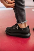 Yüksek Taban Günlük Ayakkabı 555 Siyah (Siyah Taban) thumbnail 4