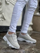 KB-707 Taş Süet Yüksek Taban Bağcıklı Günlük Erkek Ayakkabı thumbnail 1