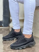 KB-707 Siyah Süet Siyah Yüksek Taban Bağcıklı Günlük Erkek Ayakkabı thumbnail 3