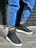 Yüksek Taban Ayakkabı C-030 Siyah (Beyaz Taban) thumbnail 1