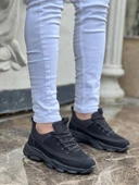 KB-707 Siyah Süet Siyah Yüksek Taban Bağcıklı Günlük Erkek Ayakkabı thumbnail 2