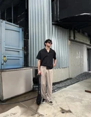 Baggy Fit Erkek Kumaş Pantolon Krem - 4