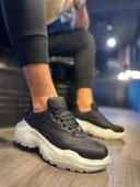 Yüksek Taban Günlük Ayakkabı N75 Siyah (Beyaz Taban) thumbnail 3