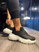 Yüksek Taban Günlük Ayakkabı N75 Siyah (Beyaz Taban) thumbnail 1