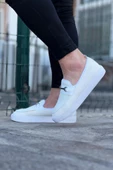 WG060 Beyaz Triko Babet Erkek Casual Ayakkabı - 1