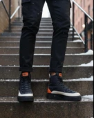 BA0811  Yüksek Siyah Taban Paraşüt Kumaş Turuncu Cilt Detaylı Yarım Bilek Spor Bot thumbnail 7