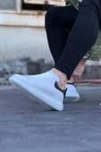 WG095 Beyaz Siyah Erkek Casual Ayakkabı thumbnail 2