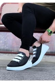 WG029 Siyah Beyaz Kalın Taban Casual Erkek Ayakkabı thumbnail 1