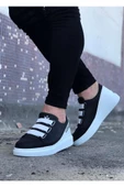 WG029 Siyah Beyaz Kalın Taban Casual Erkek Ayakkabı thumbnail 3
